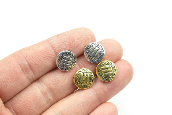 9 Square PEWTER BEADS 12mm- 115-10881