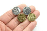 4 Coin PEWTER BEADS 19mm- 120-10073