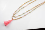 Catherine Cute Crystal Tassel Necklace - Pink - Perfect for Layering 36" #1