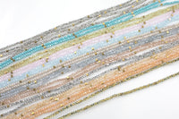 Leo Cute Layering Necklaces - Crystal with Hematite - Large Selection of Colors - 34"