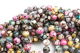 Natural Dzi Multi ColorBeads Faceted Round Beads. A Quality Full Strand 8mm, 10mm, 12mm -Full Strand 15.5 inch Strand Gemstone Beads