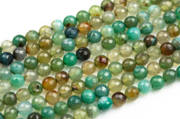 Green Rose Fire Agate- High Quality in Faceted Round- 4mm, 6mm, 8mm, 10mm, 12mm