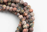 Natural Leopard Skin Jasper, High Quality in Matte Round- 6mm, 8mm, 10mm, 12mm- Full 15.5 Inch Strand AAA Quality AAA Quality Gemstone Beads