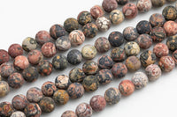 Natural Leopard Skin Jasper, High Quality in Matte Round- 6mm, 8mm, 10mm, 12mm- Full 15.5 Inch Strand AAA Quality AAA Quality Gemstone Beads