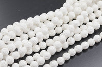 Natural White Lava Rocks Beads Round Beads - 4mm 6mm 8mm 12mm 14mm - Full 15.5" 15.5 Inch Strands - Wholesale Pricing