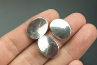 5 Flat Oval Twisty PEWTER SPACER BEADS 19x14mm 243-8639