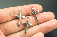 17 Plain Crosses Pewter Charms 25x14mm 250-17127