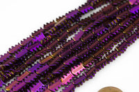 Purple Metallic Plated HEMATITE Beads. Arrow Beads 7*10mm. Full Strand 16".