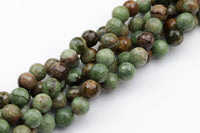 Natural Green Opal Faceted Round 8mm, 10mm, 12mm Gemstone Beads