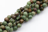 Natural Green Opal Faceted Round 8mm, 10mm, 12mm Gemstone Beads