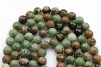 Natural Green Opal Faceted Round 8mm, 10mm, 12mm Gemstone Beads