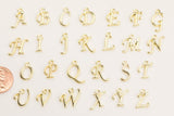 Letters Charms Alphabet Charms Gold - Approx 10x15mm / Half Inch