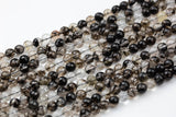 Natural Chocolate Quartz, High Quality in Faceted Round- 6mm, 8mm, 10mm, 12mm- Full 16 inch strand AAA Quality Gemstone Beads