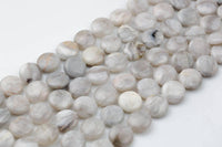 Natural 20mm Puffy Coin Phoenix Agate, High Quality- Full 16 inch Strand Gemstone Beads