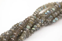 Natural LABRADORITE Beads. High Quality Hand Faceted 7mm or 10mm Faceted Roundel 16" strand AAA Quality Gemstone Beads