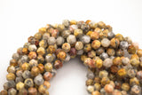 Natural Mexican Crazy Laced Agate- Hexagon Shape- Grade A High Quality- 8mm and 10mm- Full Strand 16" Gemstone Beads