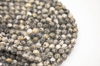 White Zebra Jasper- Hexagon Shape- Grade A High Quality- 8mm and 10mm- Full Strand 16"