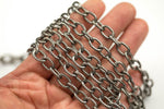 CHAIN by the ROLL!!!! Texturized Oval Round Steel Chain. Nice and Heavy. Gunmetal, Gold, and Dark Silver Plated---30 feet per Roll