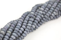 Dark Navy Jadel High Quality in 6mm and 8mm Matt Smooth Roundel- Full 15.5 Inch Strand