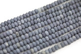 Dark Navy Jadel High Quality in 6mm and 8mm Matt Smooth Roundel- Full 15.5 Inch Strand