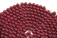 Maroon-JADE Smooth Round- 6mm 8mm 10mm 12mm-Full Strand 15.5 inch Strand