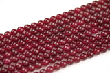 Maroon-JADE Smooth Round- 6mm 8mm 10mm 12mm-Full Strand 15.5 inch Strand