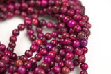 Natural Fusia Tiger's Eye Faceted Round, Full Strand, 6mm, 8mm, 10mm, or 12mm Beads-Full Strand 15.5 inch Strand Gemstone Beads