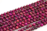 Natural Fusia Tiger's Eye Faceted Round, Full Strand, 6mm, 8mm, 10mm, or 12mm Beads-Full Strand 15.5 inch Strand Gemstone Beads