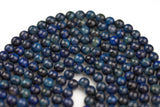 Natural Blue Tiger's Eye Faceted Round, Full Strand, 6mm, 8mm, 10mm, or 12mm Beads-Full Strand 15.5 inch Strand AAA Quality Gemstone Beads