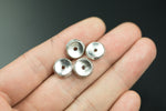 14 Concave Rondelle Roundel Bali Style PEWTER SPACER BEADS 10mm 228-11048