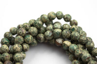 Natural AFRICAN Sea Sediment Jasper Off round Faceted sizes, 4mm, 6mm, 8mm, 10mm, 12mm- Full 15.5 Inch Strand- Wholesale Price Smooth