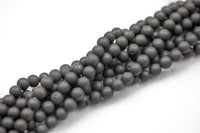 Natural DRUZY AGATE Beads-- Black / Dark Silver- 8mm, 10mm, 12mm. Full 15.5 inch strand Gemstone Beads