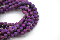 DRUZY AGATE Beads-- Metallic Purple- 8mm, 10mm, 12mm. Full 15.5 inch strand AAA Quality