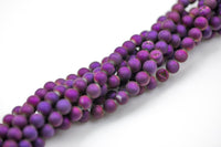 DRUZY AGATE Beads-- Metallic Purple- 8mm, 10mm, 12mm. Full 15.5 inch strand AAA Quality