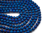 Natural DRUZY AGATE Beads-- Metallic Blue- 8mm, 10mm, 12mm. Full 15.5 inch strand Gemstone Beads