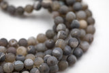 DRUZY AGATE Beads- Black Druzy-- Round 8mm, 10mm, 12mm. Full Strand.