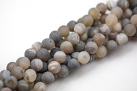 DRUZY AGATE Beads- Black Druzy-- Round 8mm, 10mm, 12mm. Full Strand.