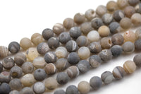 DRUZY AGATE Beads- Black Druzy-- Round 8mm, 10mm, 12mm. Full Strand.