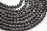 DRUZY AGATE Beads-- Gray Caste- 8mm, 10mm, 12mm. Full 15.5 inch strand