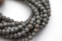 DRUZY AGATE Beads-- Gray Caste- 8mm, 10mm, 12mm. Full 15.5 inch strand