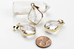 Clear Crystal Wrapped In Gold Pendants- Diamond Shaped 20*23mm