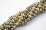 Pale Yellow JADE Matte Round- 8mm -Full Strand 15.5 inch Strand
