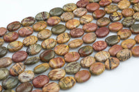 Natural 12*18mm Puffy Oval Picasso Jasper, High Quality- Full 16 inch Strand Gemstone Beads