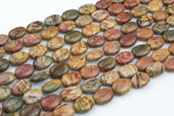 Natural 12*18mm Puffy Oval Picasso Jasper, High Quality- Full 16 inch Strand Gemstone Beads