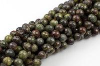 Natural Faceted Dragon Bloodstone Blood Stone Jasper, High Quality in Faceted Round, 6mm 8mm 10mm 12mm- Full 15.5 Inch - Gemstone Beads