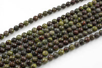 Natural Faceted Dragon Bloodstone Blood Stone Jasper, High Quality in Faceted Round, 6mm 8mm 10mm 12mm- Full 15.5 Inch - Gemstone Beads