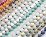 NEW COLORS!!! Long Knotted - Preknotted Necklace- Assorted Gemstones-8mm 32-36 inches Long- Ready to wear- Long Necklace - Selection B