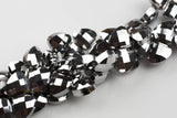 Briolette Teardrop Crystal- Medium and Large Silver-Full 15 inch strand- Platinum Silver