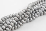 12mm Crystal Rondelle -2 or 5 or 10 STRANDS- Matt Silver