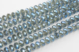 12mm Crystal Rondelle -2 or 5 or 10 STRANDS- Mystic Blue Caste